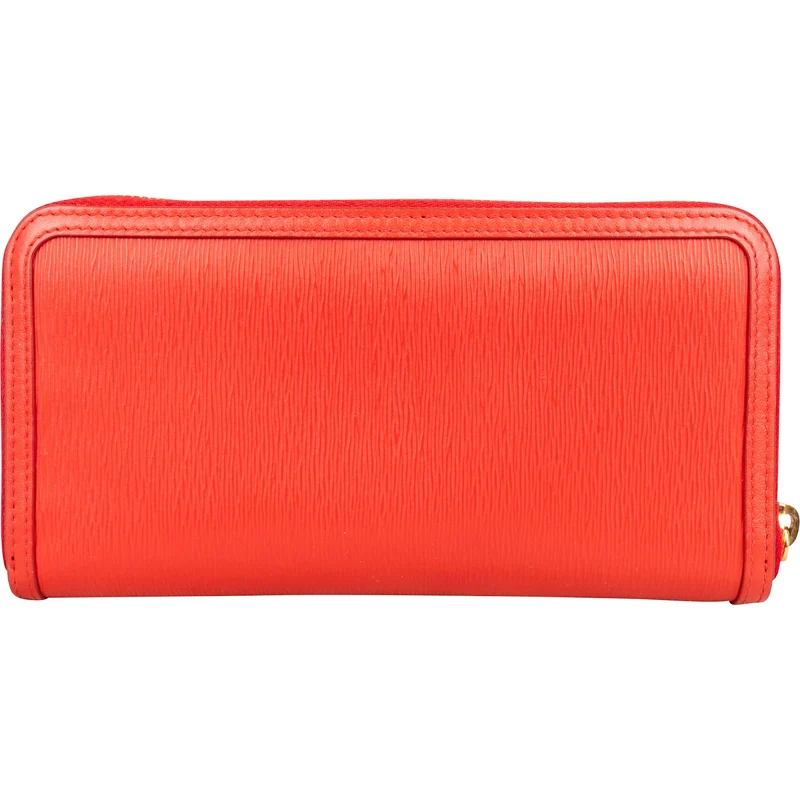 Prada Saffiano Leather Bow Zip Around Wallet