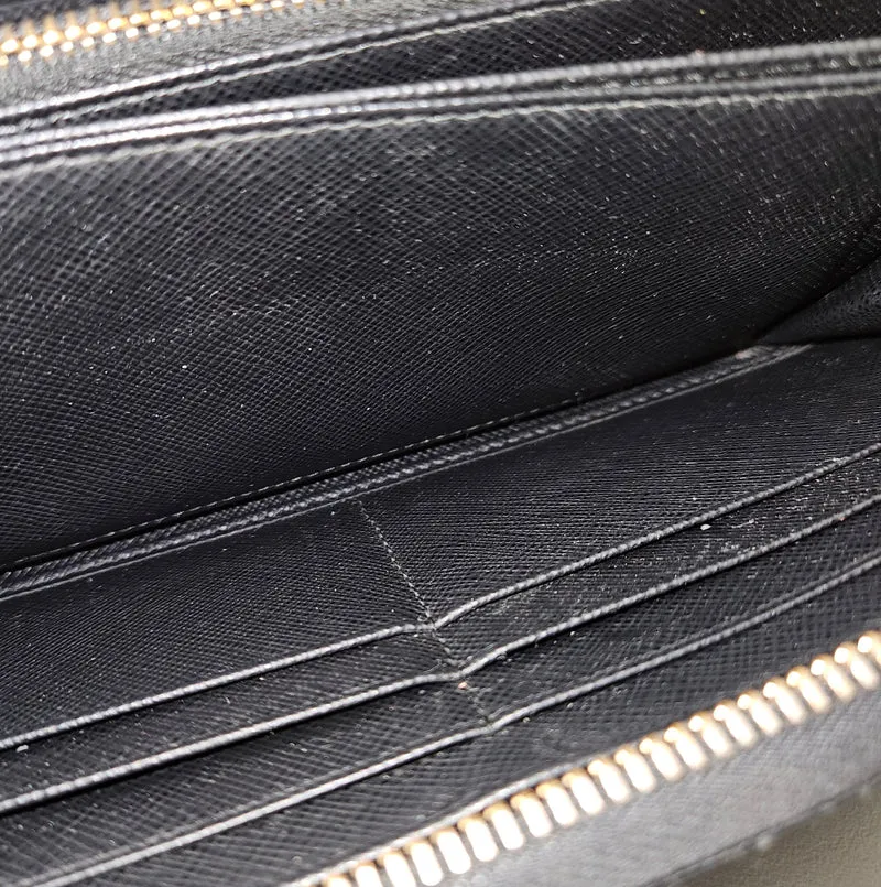 Prada Saffiano Leather Zip Around Wallet