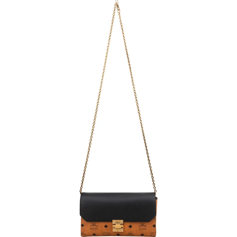 MCM Monogram Visetos Leather Patricia Wallet On Chain Crossbody Bag