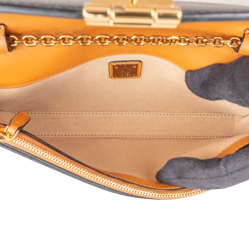 MCM Monogram Visetos Leather Patricia Wallet On Chain Crossbody Bag