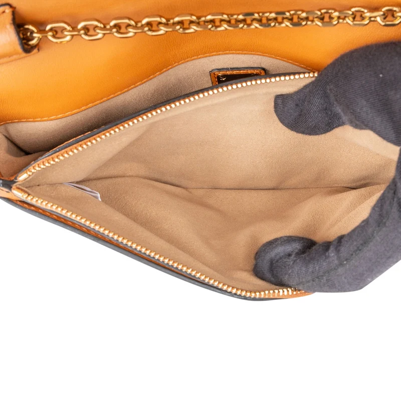 MCM Monogram Visetos Leather Patricia Wallet On Chain Crossbody Bag
