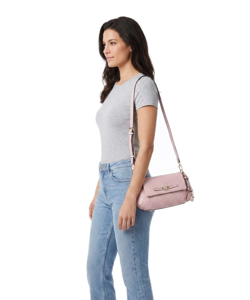 Guess Carmella Umhängetasche light pink logo