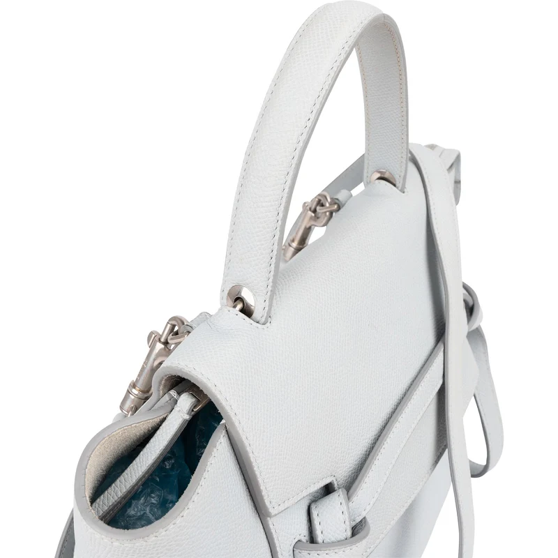 Céline Light Blue Leather Grained Calfskin Nano Belt Handbag
