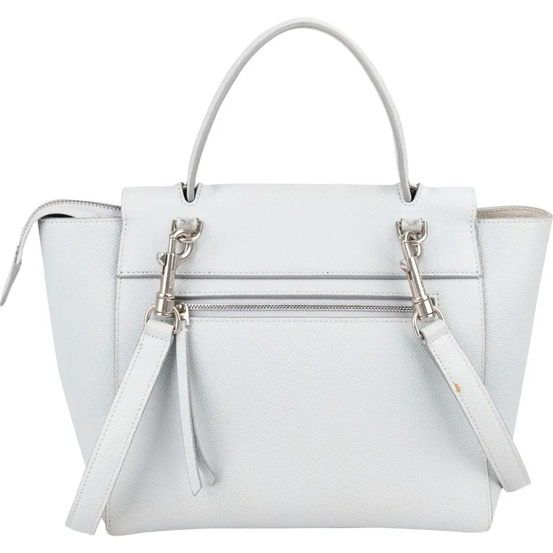 Céline Light Blue Leather Grained Calfskin Nano Belt Handbag
