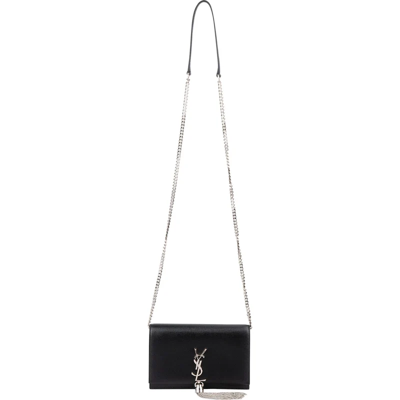 Saint Laurent Grain de Poudre Kate Tassel Wallet On Chain Crossbody Bag