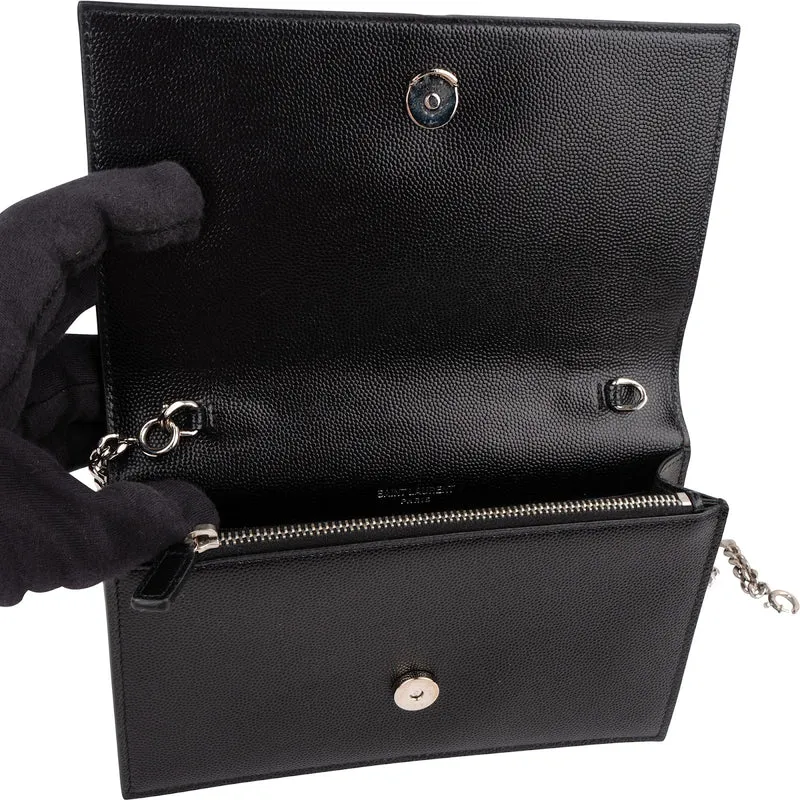 Saint Laurent Grain de Poudre Kate Tassel Wallet On Chain Crossbody Bag