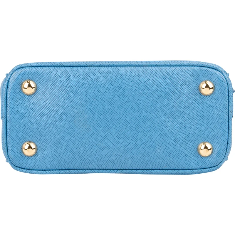 Prada Blue Saffiano Leather Pradasphere Galleria Micro Handbag