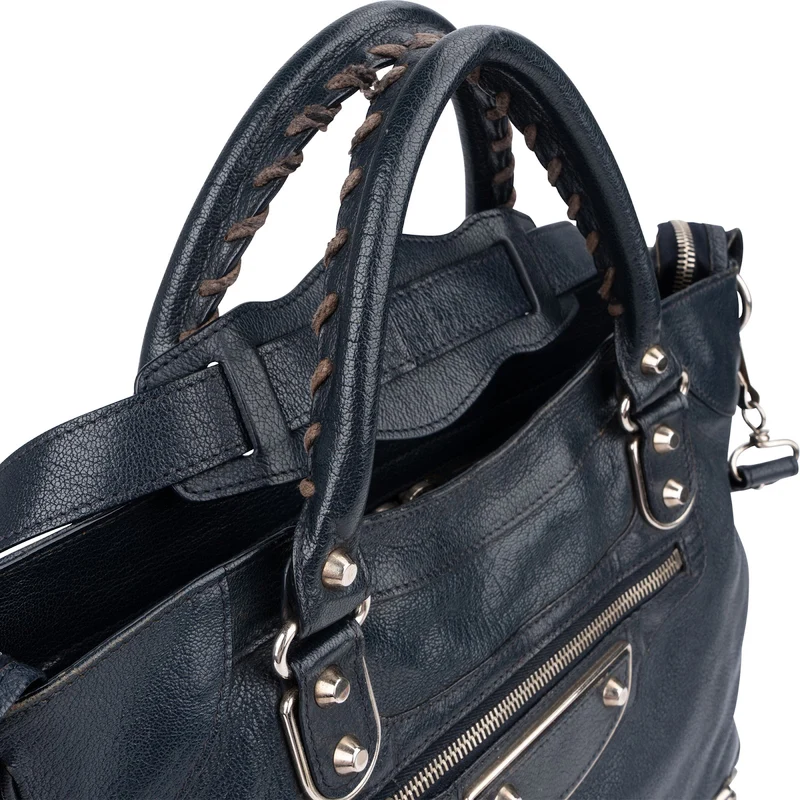 Balenciaga Blue Leather Giant City Handbag