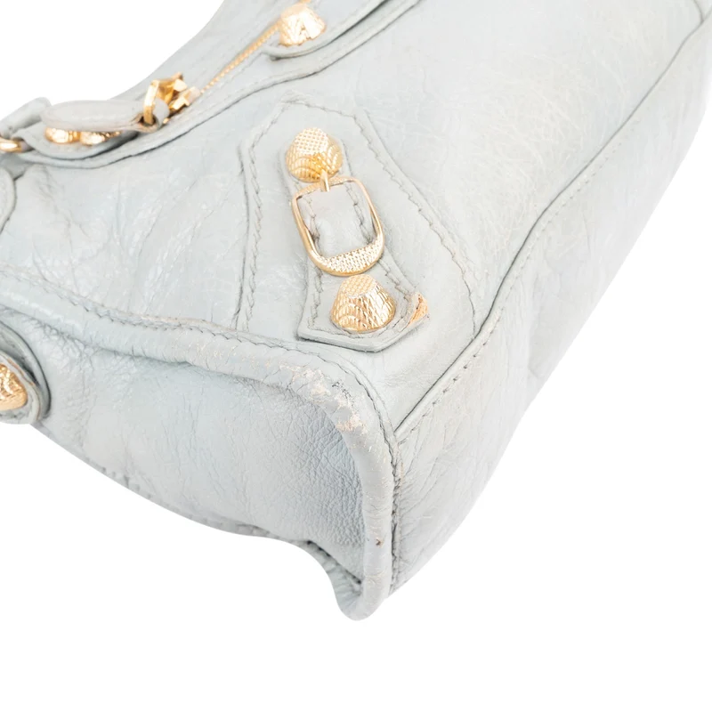 Balenciaga Blue Leather Mini City Handbag