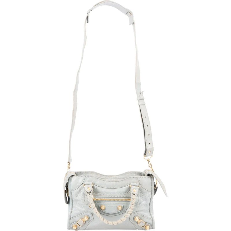 Balenciaga Blue Leather Mini City Handbag