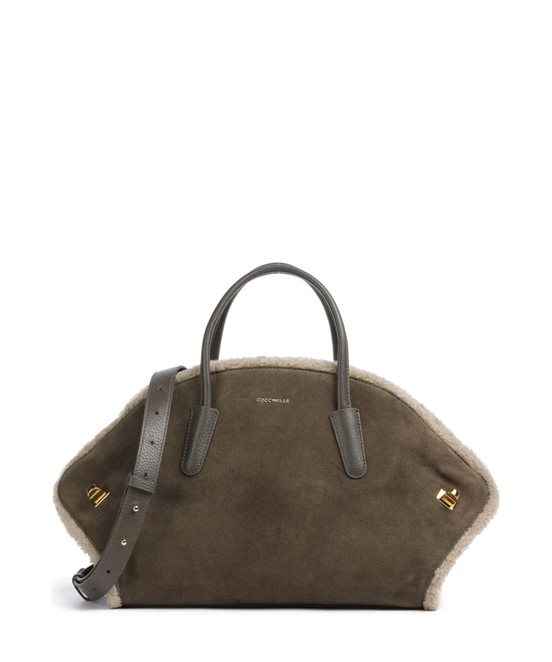 Coccinelle Tylde Suede Handtasche fango/warm taupe