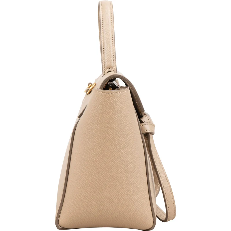 Celine Beige Grained Leather Belt Nano Handbag