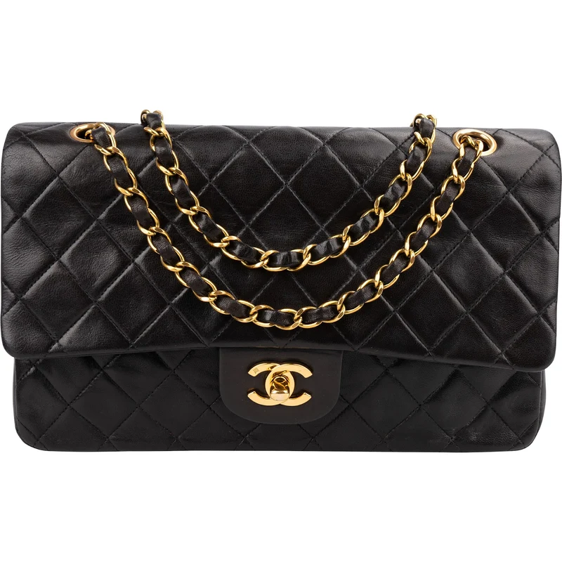 Chanel Quilted Lambskin Medium 24K Gold Double Flap Shoulder Bag