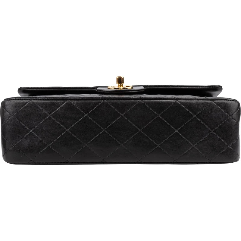 Chanel Quilted Lambskin Medium 24K Gold Double Flap Shoulder Bag