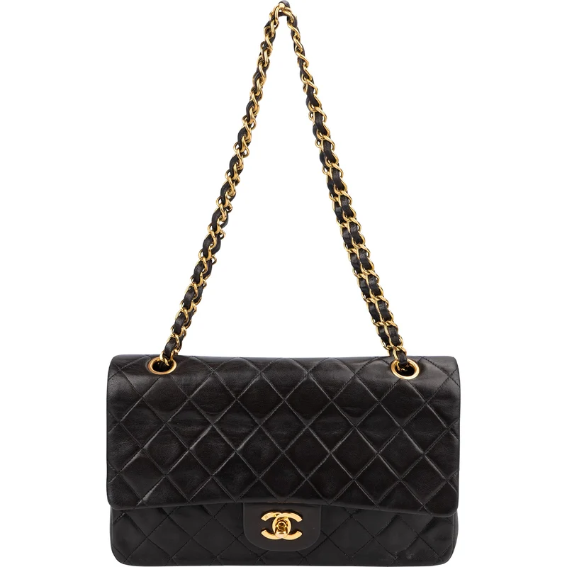 Chanel Quilted Lambskin Medium 24K Gold Double Flap Shoulder Bag