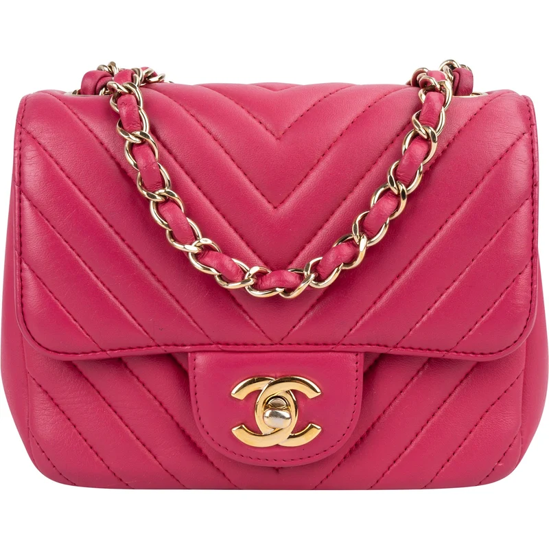 Chanel Chevron Lambskin Rectangular Mini Flap Crossbody Bag
