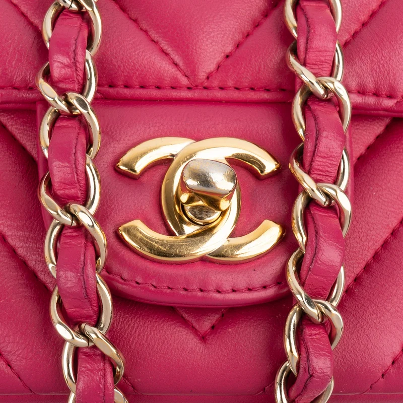 Chanel Chevron Lambskin Rectangular Mini Flap Crossbody Bag