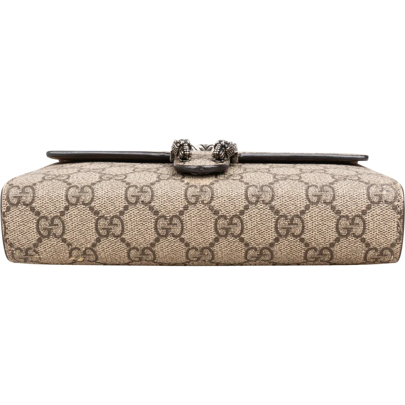 Gucci Monogram GG Supreme Canvas Dionysus Wallet On Chain Crossbody Bag