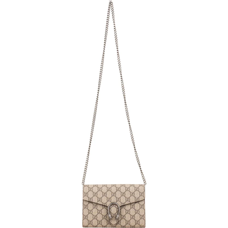Gucci Monogram GG Supreme Canvas Dionysus Wallet On Chain Crossbody Bag