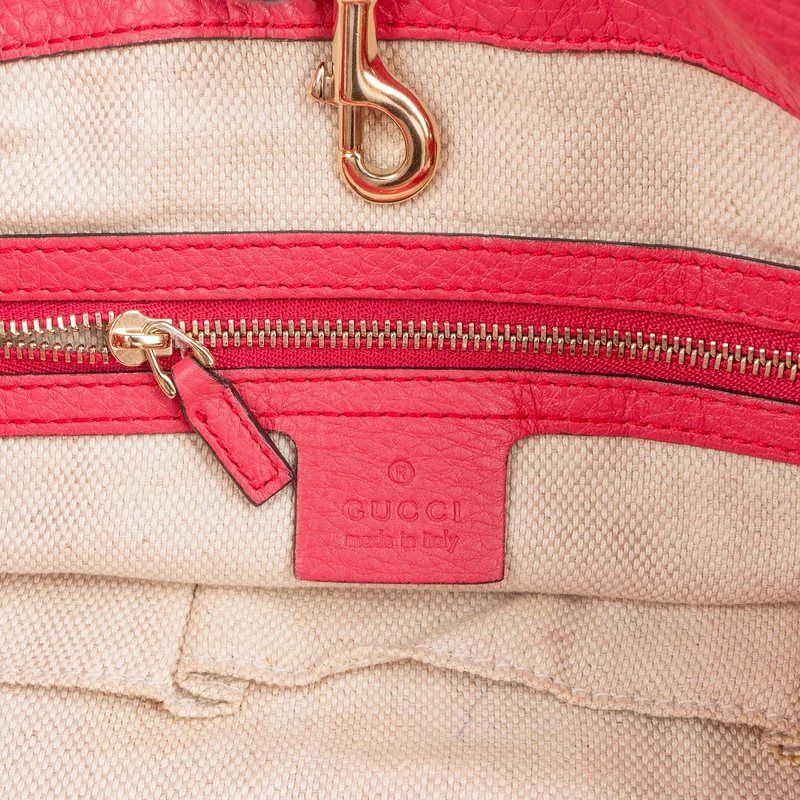 Gucci Grained Pink Leather GG Soho Chain Tote Shoulder Bag
