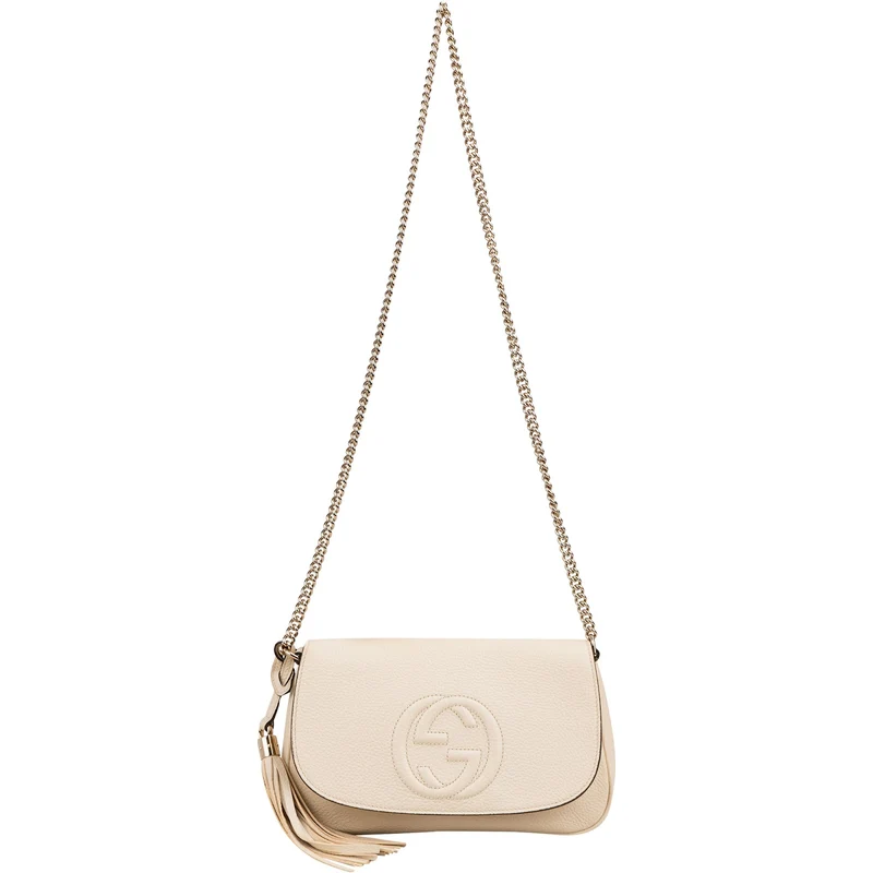 Gucci Grained Leather Soho Flap Crossbody Bag