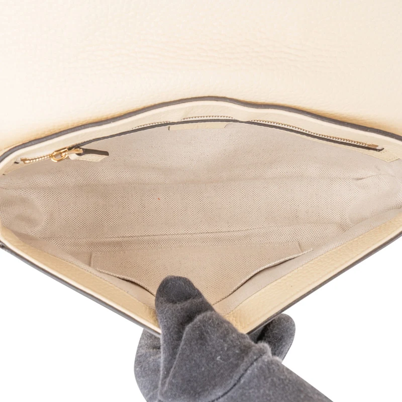 Gucci Grained Leather Soho Flap Crossbody Bag