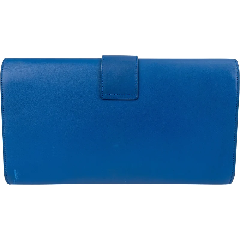Yves Saint Laurent Blue Leather Y-Ligne Chyc Clutch Bag