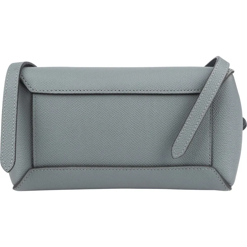 Céline Light Blue Grained Calfskin Leather Nano Belt Handbag