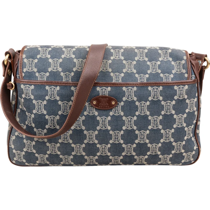 Celine Monogram Macadam Denim Messenger Crossbody Bag