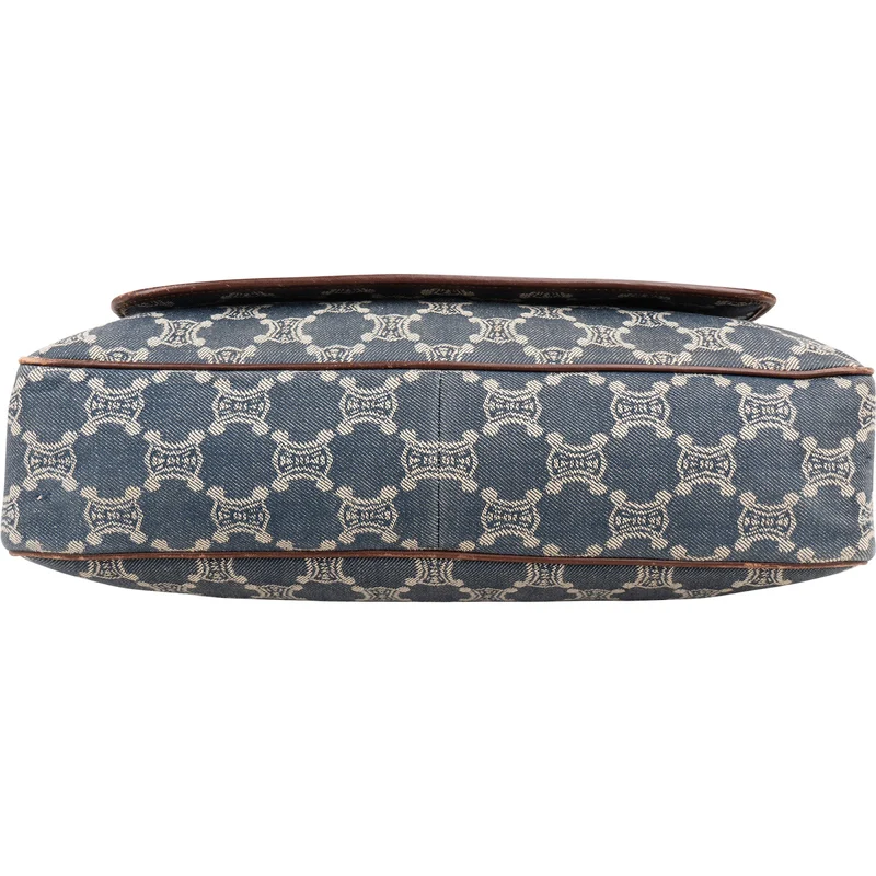 Celine Monogram Macadam Denim Messenger Crossbody Bag
