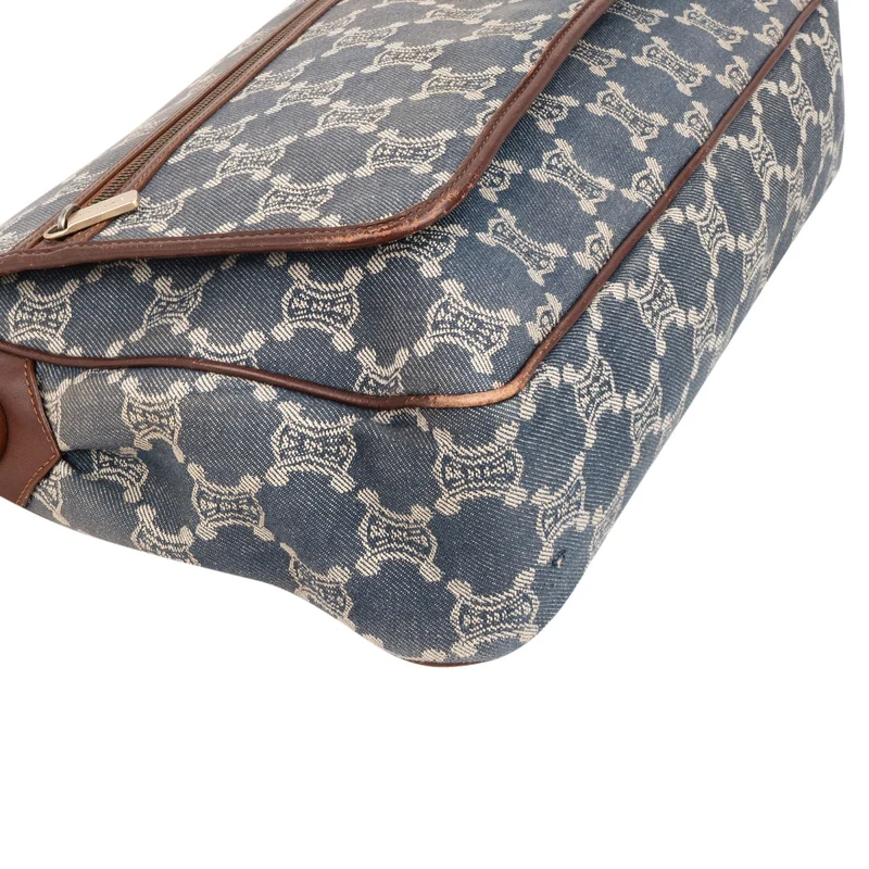 Celine Monogram Macadam Denim Messenger Crossbody Bag