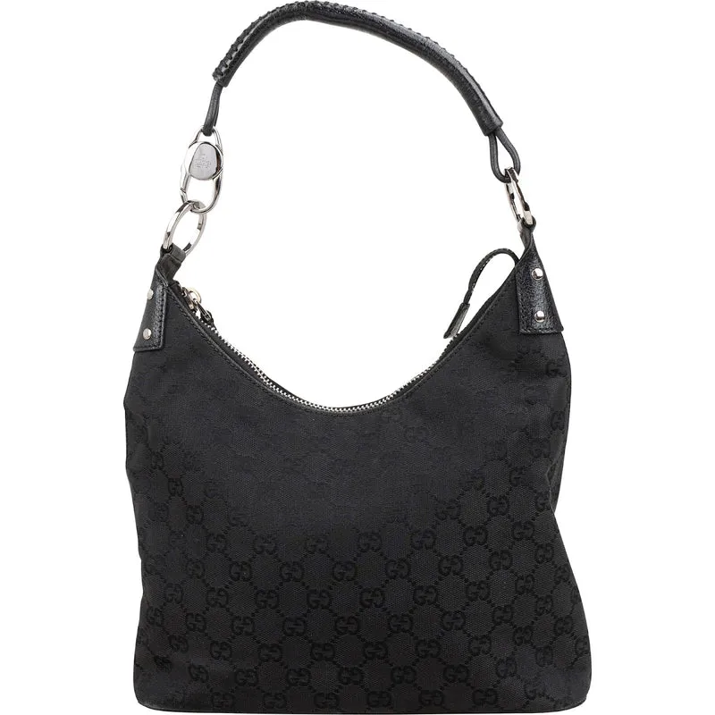 Gucci Monogram GG Canvas Ring Woven Handle Shoulder Bag