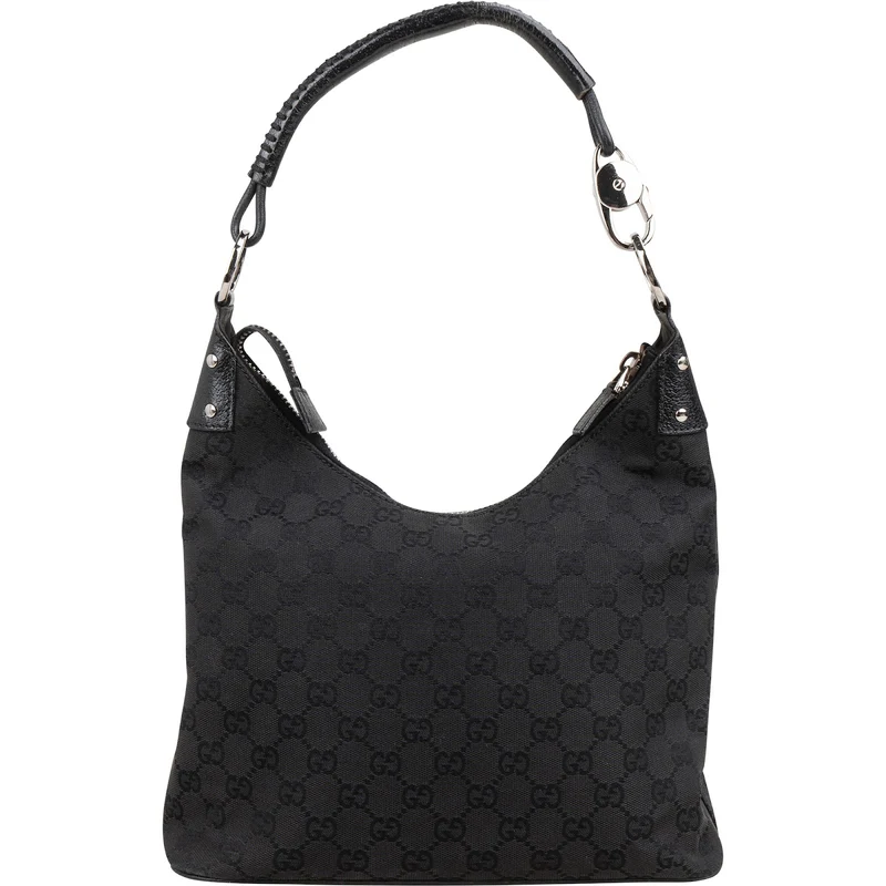Gucci Monogram GG Canvas Ring Woven Handle Shoulder Bag