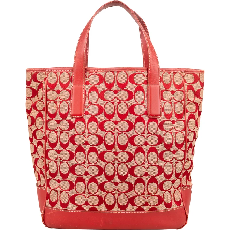 Coach Monogram Signature Canvas Optic Tote Handbag