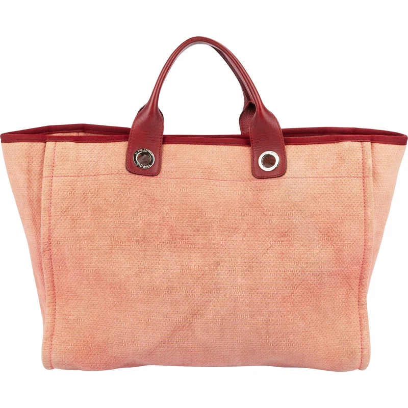 Chanel Pink Cotton Deauville Handbag