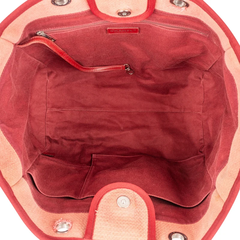 Chanel Pink Cotton Deauville Handbag