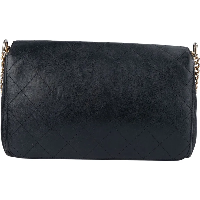 Chanel Stitching Leather CC Boy Single Flap Crossbody Bag