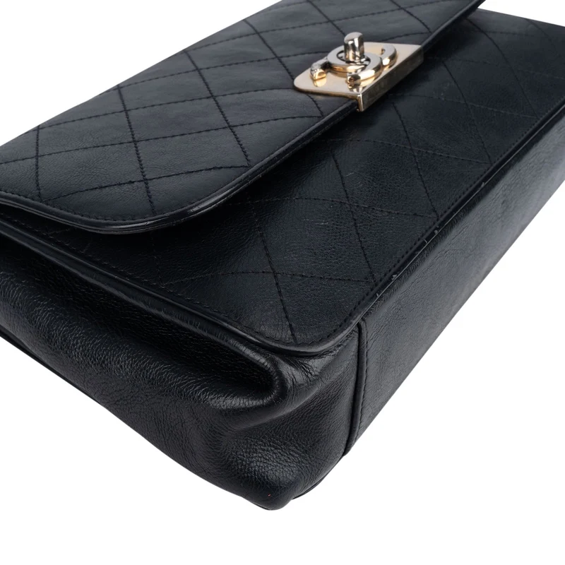 Chanel Stitching Leather CC Boy Single Flap Crossbody Bag