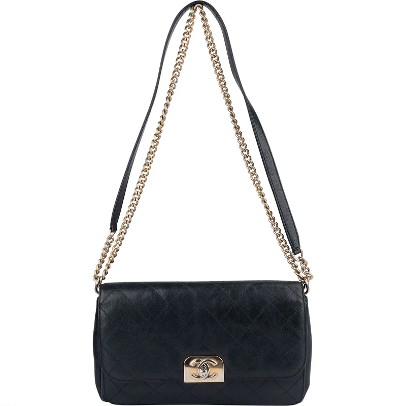 Chanel Stitching Leather CC Boy Single Flap Crossbody Bag
