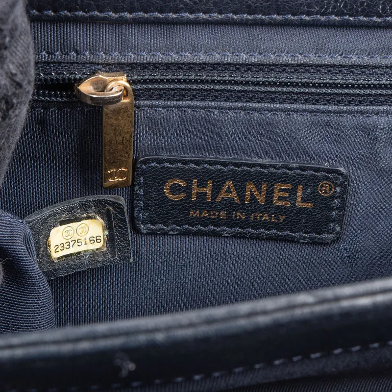 Chanel Stitching Leather CC Boy Single Flap Crossbody Bag