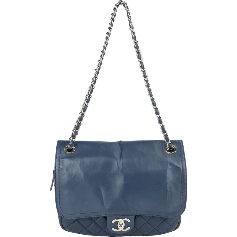 Chanel Quilted Lambskin Single Flap Crossbody Bag