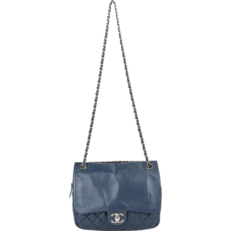 Chanel Quilted Lambskin Single Flap Crossbody Bag