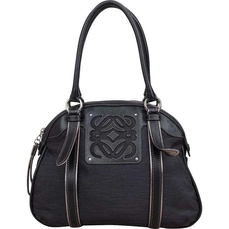 Loewe Black Leather Anagram Shoulder Bag