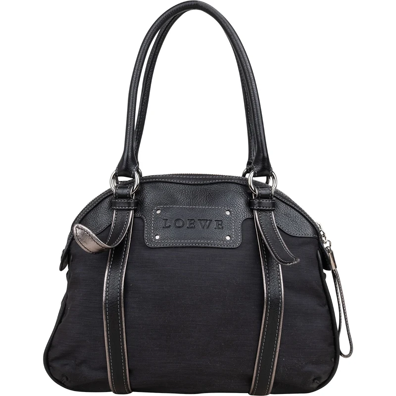 Loewe Black Leather Anagram Shoulder Bag
