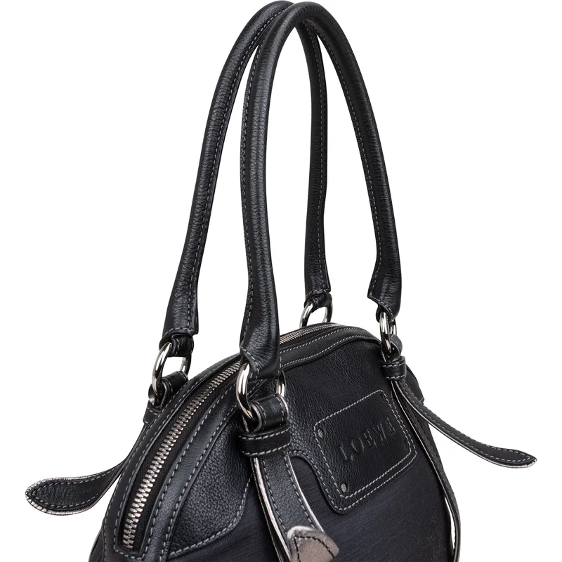 Loewe Black Leather Anagram Shoulder Bag