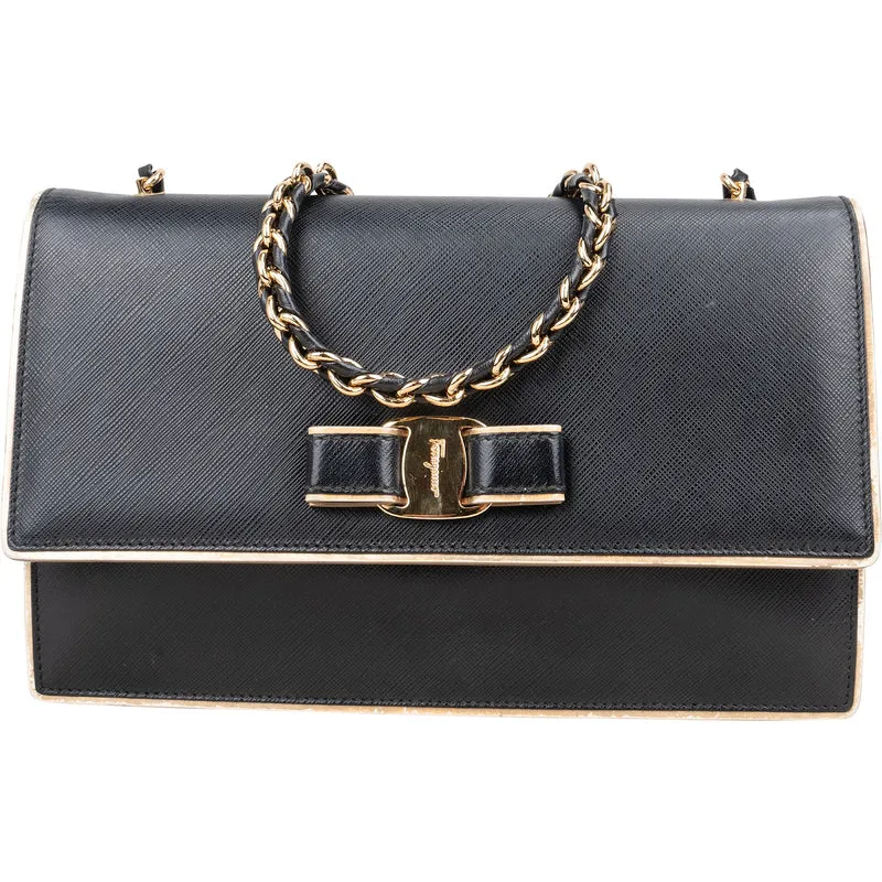 Salvatore Ferragamo Saffiano Leather Vara Bow Crossbody Bag