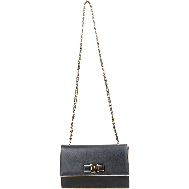 Salvatore Ferragamo Saffiano Leather Vara Bow Crossbody Bag