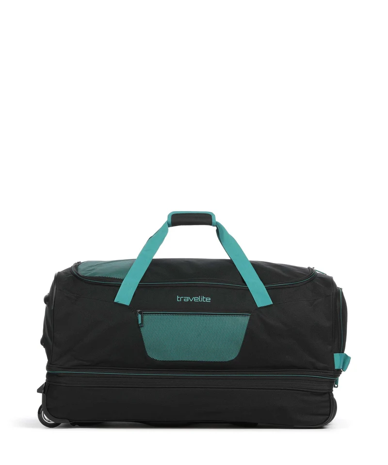 Travelite Basics Rollenreisetasche schwarz/petrol