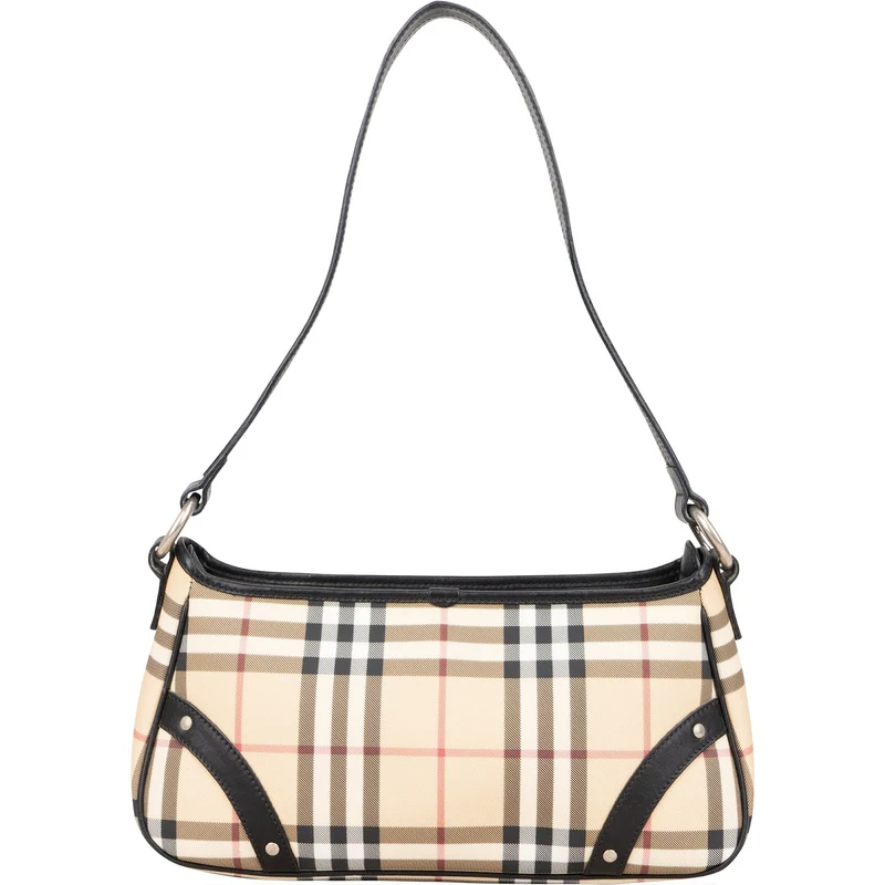 Burberry Nova-Check Monogram Studded Shoulder Bag
