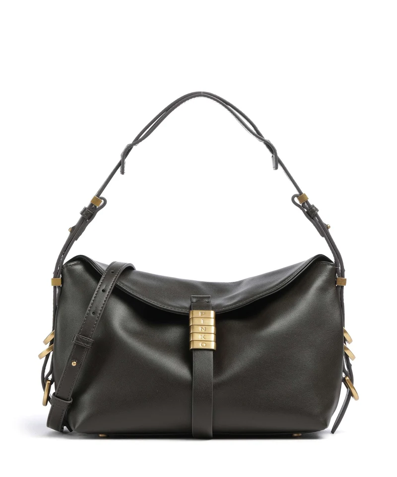 Pinko Saddle Horizontal Mini Schultertasche verde fango/antique gold
